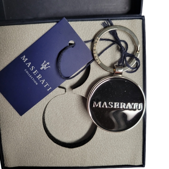 Maserati Sterling Silver Blue Enamel Key Chain - Picture 3 of 3